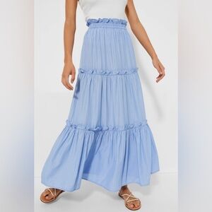 Tuckernuck Light Blue Tiered Maxi Skirt